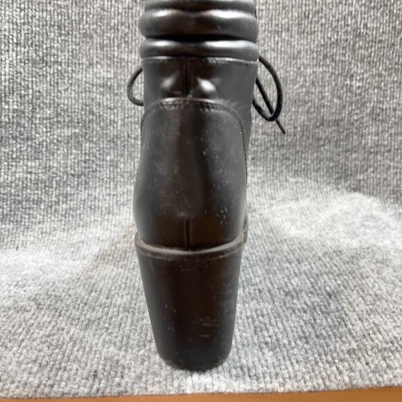 Steve Madden Nydiaa Black Combat Boots 7M Lace Up Chunky Heel Zip Lug Sole - Picture 8 of 16